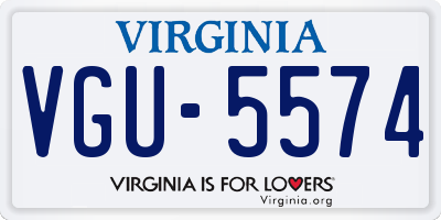 VA license plate VGU5574