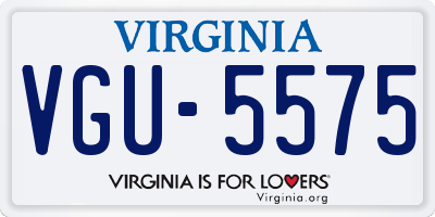 VA license plate VGU5575