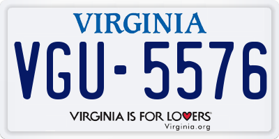 VA license plate VGU5576