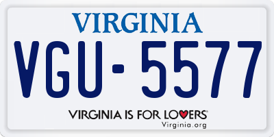 VA license plate VGU5577