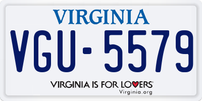 VA license plate VGU5579