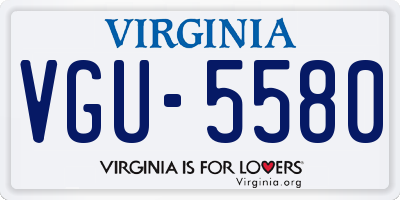 VA license plate VGU5580