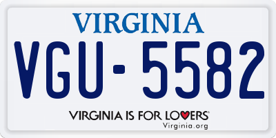 VA license plate VGU5582