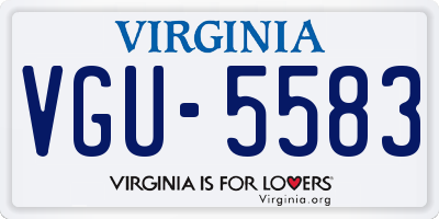 VA license plate VGU5583