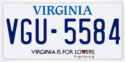 VA license plate VGU5584