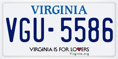 VA license plate VGU5586