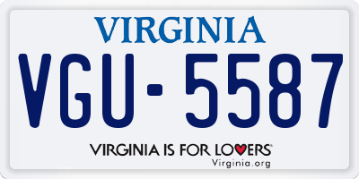 VA license plate VGU5587