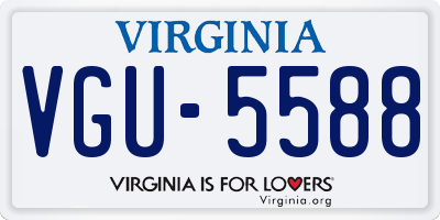 VA license plate VGU5588