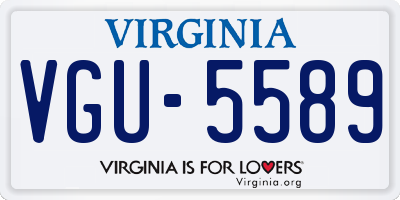 VA license plate VGU5589