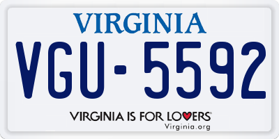 VA license plate VGU5592