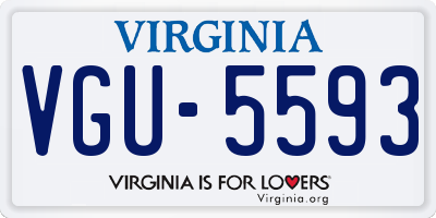 VA license plate VGU5593