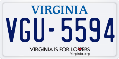 VA license plate VGU5594