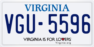 VA license plate VGU5596