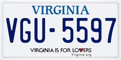 VA license plate VGU5597