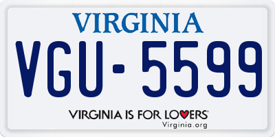 VA license plate VGU5599