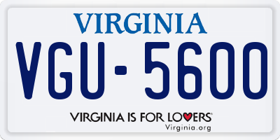 VA license plate VGU5600