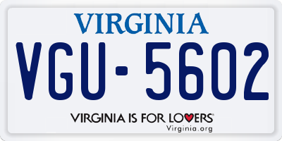 VA license plate VGU5602