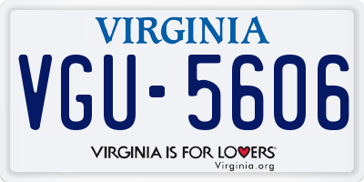 VA license plate VGU5606