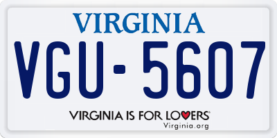 VA license plate VGU5607