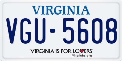VA license plate VGU5608