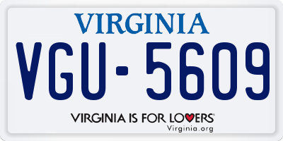 VA license plate VGU5609