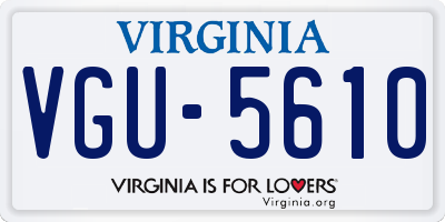 VA license plate VGU5610
