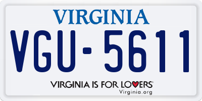 VA license plate VGU5611