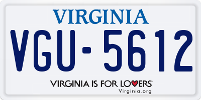 VA license plate VGU5612