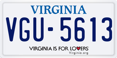 VA license plate VGU5613