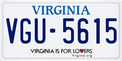 VA license plate VGU5615