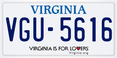 VA license plate VGU5616