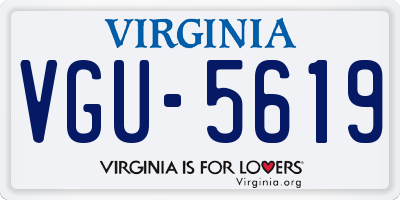 VA license plate VGU5619