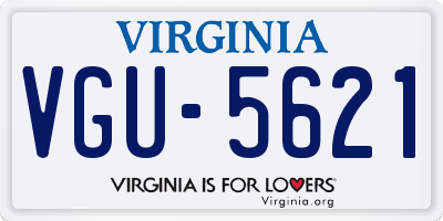 VA license plate VGU5621