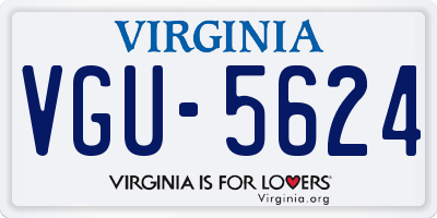 VA license plate VGU5624