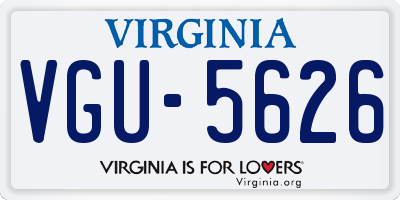 VA license plate VGU5626