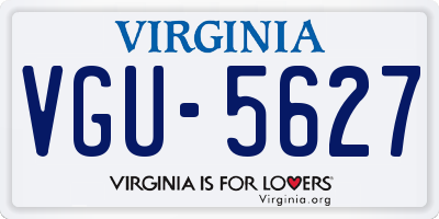 VA license plate VGU5627