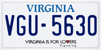 VA license plate VGU5630