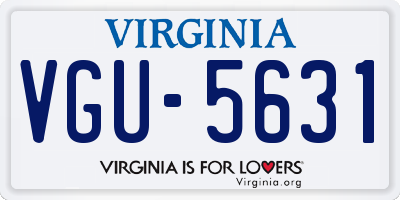 VA license plate VGU5631