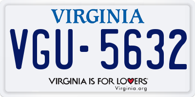 VA license plate VGU5632