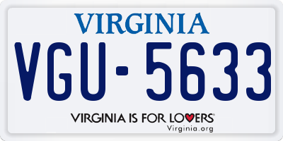VA license plate VGU5633