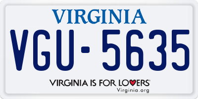 VA license plate VGU5635