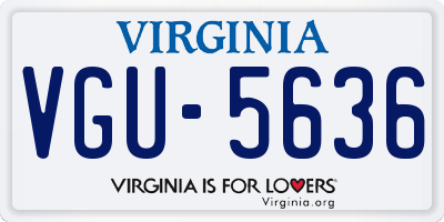 VA license plate VGU5636