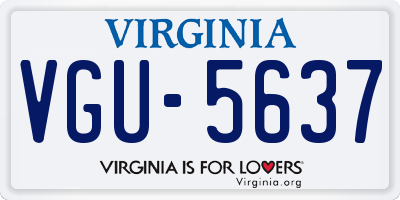 VA license plate VGU5637