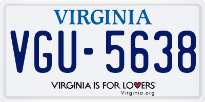 VA license plate VGU5638