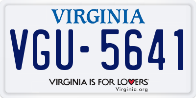 VA license plate VGU5641