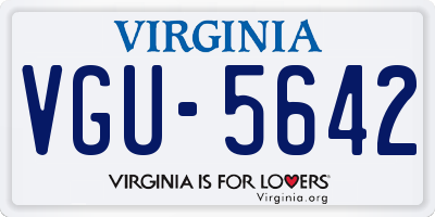 VA license plate VGU5642