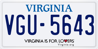 VA license plate VGU5643