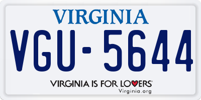 VA license plate VGU5644