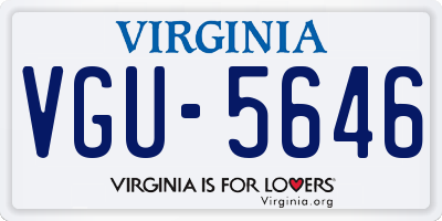 VA license plate VGU5646