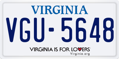 VA license plate VGU5648
